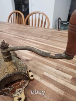 Antique ARCADE CRYSTAL No. 3 Cast Iron Wall Mount Coffee Grinder