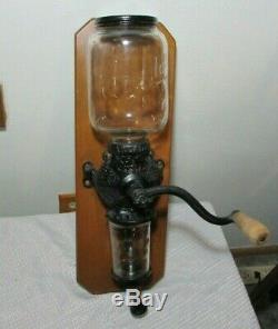 Antique ARCADE CRYSTAL No. 3 Coffee Grinder Complete With Period Catch Cup