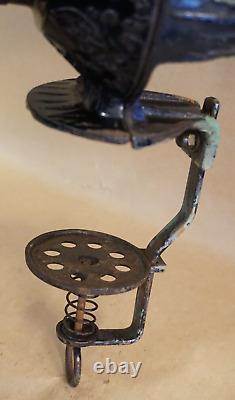 Antique ARCADE CRYSTAL No. 3 Wall Mount Cast Iron Coffee Bean Grinder, Catch Cup