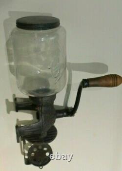 Antique ARCADE CRYSTAL wall mounted coffee grinder
