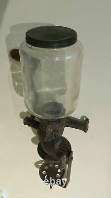 Antique ARCADE CRYSTAL wall mounted coffee grinder