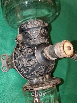 Antique ARCADE Crystal Coffee Grinder No 3 with Catch Cup