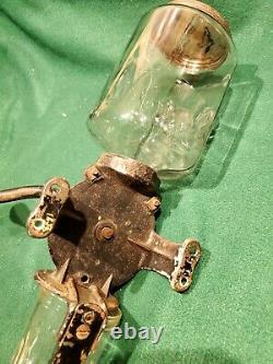 Antique ARCADE Crystal Coffee Grinder No 3 with Catch Cup