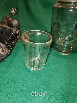 Antique ARCADE Crystal Coffee Grinder No 3 with Catch Cup