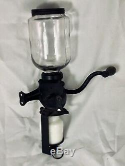 Antique ARCADE Crystal No. 1 Coffee Mill Grinder Cast Iron & Glass