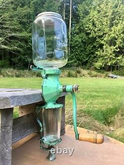 Antique ARCADE Crystal No 4 Wall Mount Coffee Grinder READY to USE