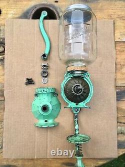 Antique ARCADE Crystal No 4 Wall Mount Coffee Grinder READY to USE