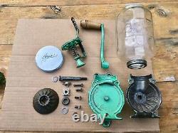 Antique ARCADE Crystal No 4 Wall Mount Coffee Grinder READY to USE