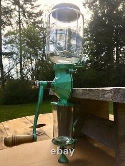 Antique ARCADE Crystal No 4 Wall Mount Coffee Grinder READY to USE