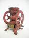 Antique ARCADE Miniature Cast Iron DOUBLE WHEEL COFFEE GRINDER Mill Works Old