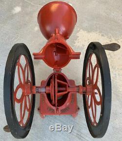 Antique American Coffee Grinder Mill Enterprise Mfg Cast Iron Double Wheel Eagle