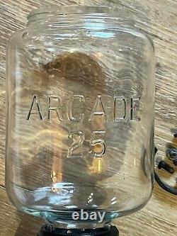 Antique Arcade 25 Coffee Grinder Coffee Mill Metal & Glass Wall Mount Hand Crank