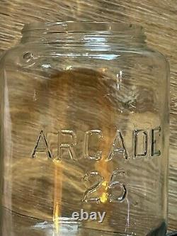 Antique Arcade 25 Coffee Grinder Coffee Mill Metal & Glass Wall Mount Hand Crank
