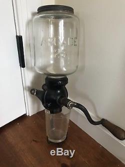 Antique Arcade 25 Wall Mount Coffee Grinder W Glass Catch Cup