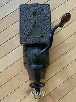 Antique Arcade Bell Coffee Grinder Wall Mount RARE