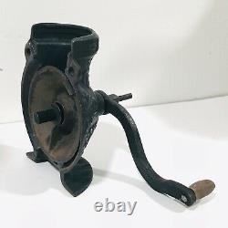 Antique Arcade Cast Iron Coffee Grinder Primitive Kitchen Tools Purple Glass