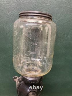 Antique Arcade Coffee Grinder #25 Cast Iron Wall Mount with Original Lid