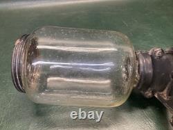 Antique Arcade Coffee Grinder #25 Cast Iron Wall Mount with Original Lid