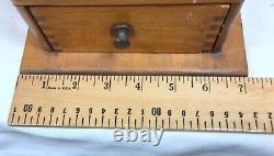 Antique Arcade Coffee Grinder Tabletop Wood Cast Iron Storage