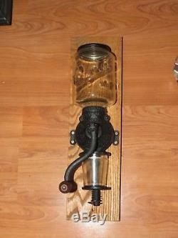 Antique Arcade Coffee Grinder Wall Mount Crystal No. 3 w Angel Crown Catch Cup