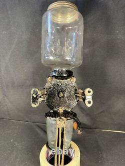 Antique Arcade Crystal # 3 Wall Mount Coffee Grinder with Glass Catch Cup