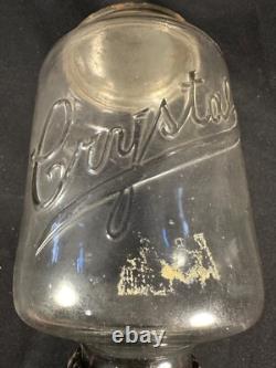 Antique Arcade Crystal # 3 Wall Mount Coffee Grinder with Glass Catch Cup