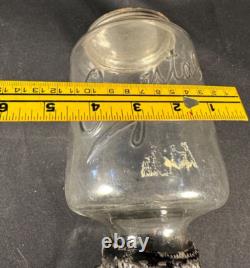 Antique Arcade Crystal # 3 Wall Mount Coffee Grinder with Glass Catch Cup