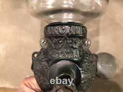 Antique Arcade Crystal #3 Wall Mount Coffee MILL With Orig. Freeport Catch Cup