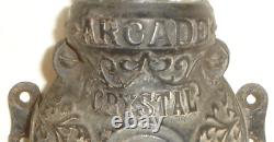 Antique Arcade Crystal Cast Iron Wall Mount Hand Crank Coffee Grinder (No Cup)