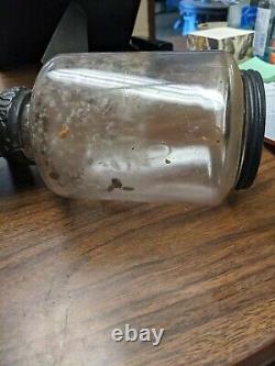 Antique Arcade Crystal Coffee Grinder Mill Catch Cup Kitchen Primitive Cast Iron
