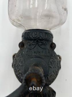 Antique Arcade Crystal Coffee Grinder Wall Mount Coffee Grinder
