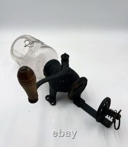 Antique Arcade Crystal Coffee Grinder Wall Mount Coffee Grinder