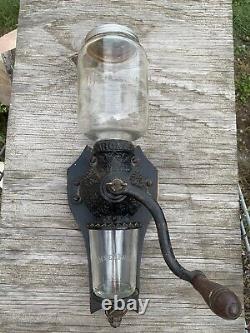 Antique Arcade Crystal Coffee Grinder Wardway Jar Enterprise Catch Cup