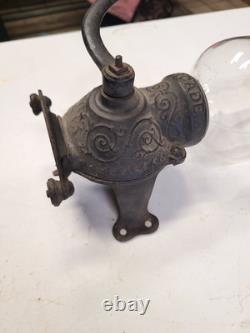 Antique Arcade Crystal No. 1 Wall Mounted Coffee Grinder See All Details