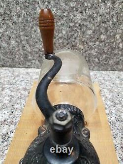 Antique Arcade Crystal No. 3 Cast Iron Wall Mount Coffee Mill Grinder Hand Crank