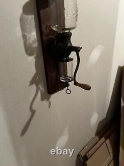 Antique Arcade Crystal No. 3 Coffee Grinder Cast Iron Wall Mount Mill