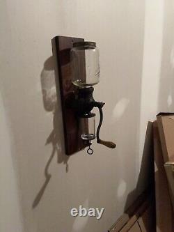 Antique Arcade Crystal No. 3 Coffee Grinder Cast Iron Wall Mount Mill