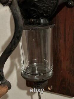 Antique Arcade Crystal No. 3 Coffee Grinder Cast Iron Wall Mount Mill