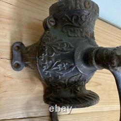 Antique Arcade Crystal No. 3 Coffee Grinder Cast Iron Wall Mount Mill