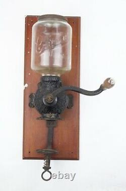 Antique Arcade Crystal No. 3 Coffee Grinder Wall Mount Cast Iron Mill Works