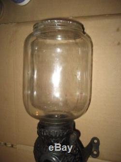 Antique Arcade Crystal No. 3 Coffee Grinder Wall Mount Mill NICE WORKS