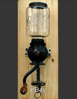 Antique Arcade Crystal No. 3 Wall Mount Coffee Grinder Original Complete