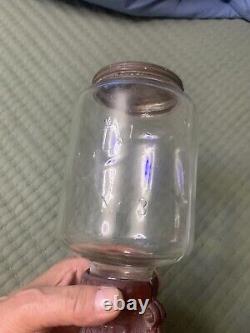 Antique Arcade Crystal No. 3-red Coffee Grinder With Original Catch Cup