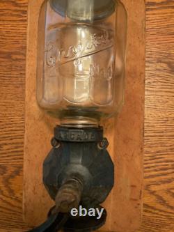 Antique Arcade Crystal No. 4 Wall Mount Coffee Grinder withMounting Back Board
