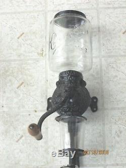 Antique Arcade Crystal Wall Mount Coffee Grinder No. 3 with Catch Cup