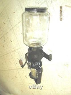 Antique Arcade Crystal Wall Mount Coffee Grinder No. 3 with Catch Cup