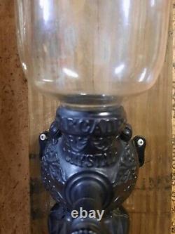 Antique Arcade Crystal Wall Mount Coffee Grinder. Works Great. Nice