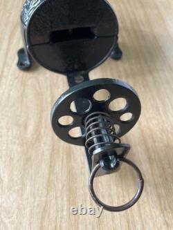 Antique Arcade Crystal Wall Mounted Coffee Grinder Mill Purple Glass Cast Iron