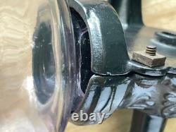 Antique Arcade Crystal Wall Mounted Coffee Grinder Mill Purple Glass Cast Iron