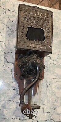 Antique Arcade Golden Rule Coffee Grinder Complete in Excellent Condition